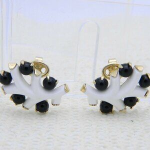 CROWN TRIFARI White Black EARRINGS
